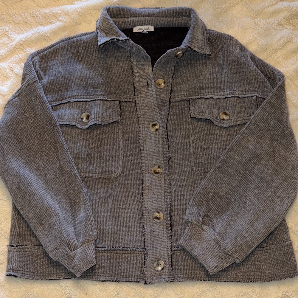 White Birch Charcoal Corduroy Jacket worn once - Picture 1 of 9